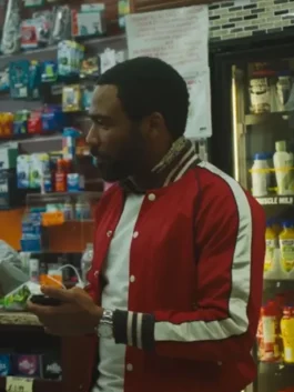 Donald Glover Red Bomber Jacket