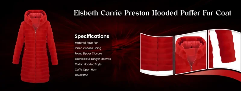 Elsbeth Carrie Preston Hooded Puffer Fur Coat 