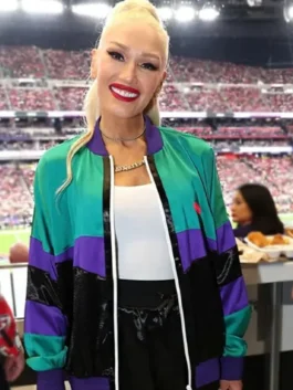 Gwen Stefani Colorblock Bomber Jacket.webp