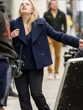 The Veil Elisabeth Moss Blue Coat