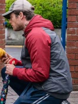 John Grey and Red Hooded Jacket