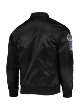 Los Angeles Dodgers Wordmark Black Bomber Satin Jacket