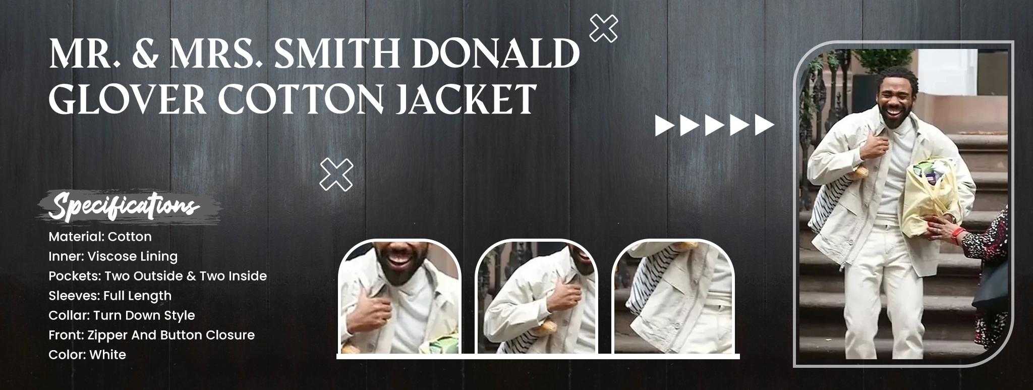 Mr. & Mrs. Smith Donald Glover Cotton Jacket