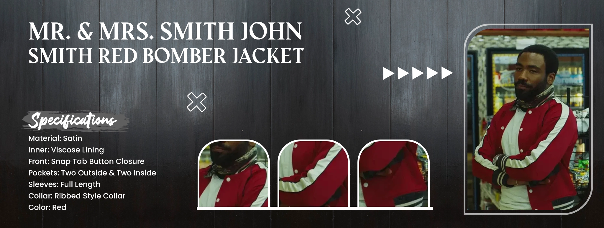 Mr. & Mrs. Smith John Smith Red Bomber Jacket
