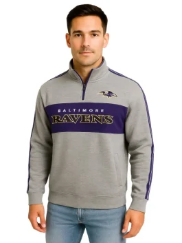 NFL Baltimore Ravens Grey Pullover Jacket