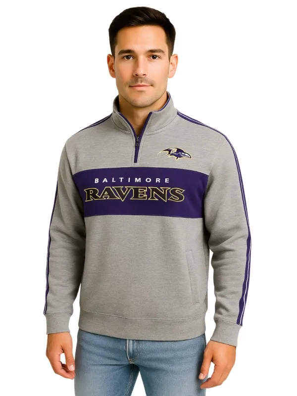 NFL Baltimore Ravens Grey Pullover Jacket