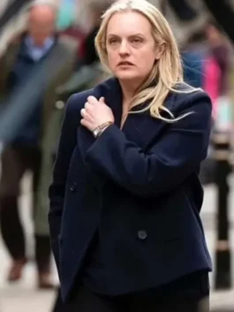 The Veil Elisabeth Moss Blue Coat