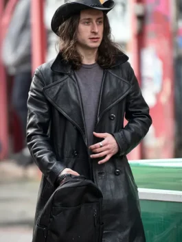 5lbs Of Pressure 2024 Mike Black Leather Trench Coat