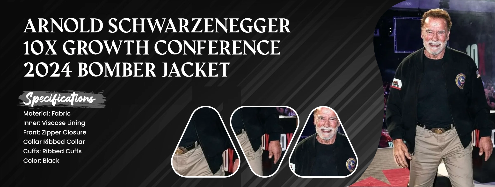 Arnold Schwarzenegger 10X Growth Conference 2024 Bomber Jacket