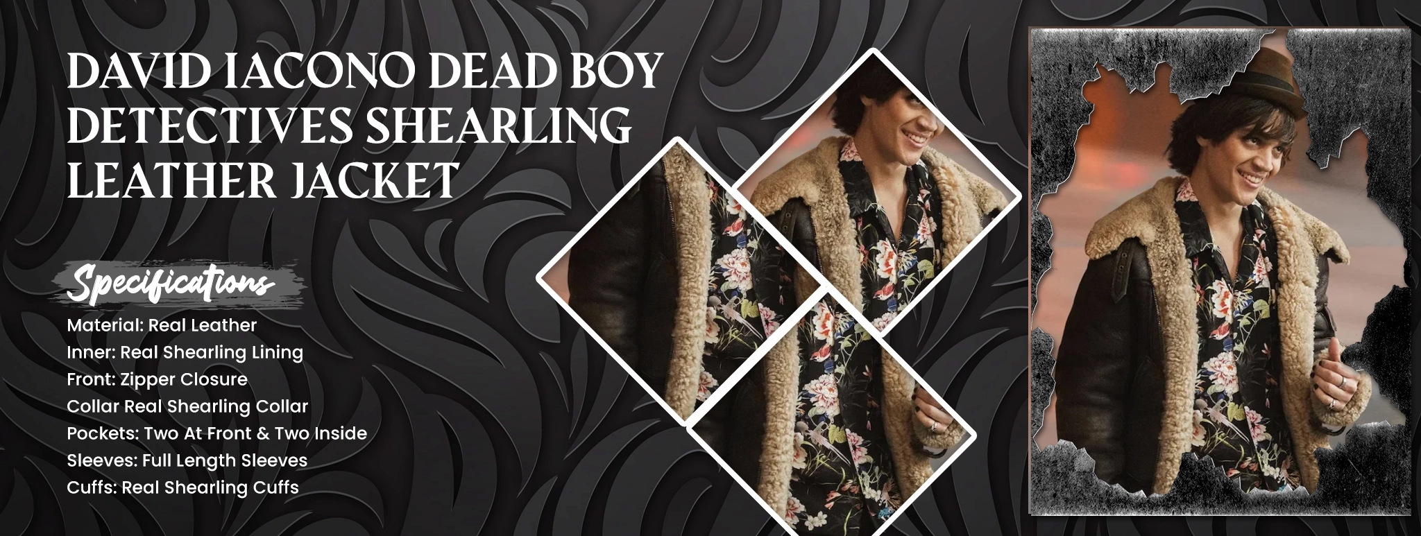 David Iacono Dead Boy Detectives Shearling Leather Jacket