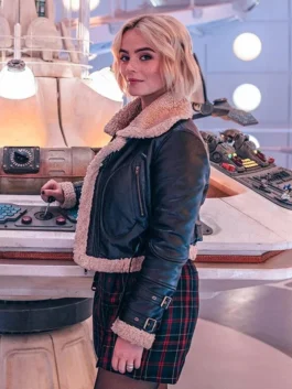 Doctor Who 15th Ruby Sunday Shearling Leather Jacket