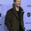 Hit Man Glen Powell Green Peacoat