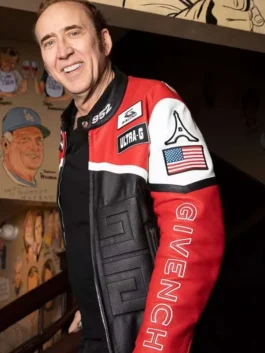 L A Nicolas Cage Biker Leather Jacket