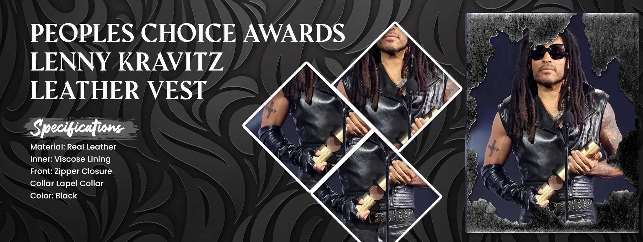 Peoples Choice Awards Lenny Kravitz Leather Vest