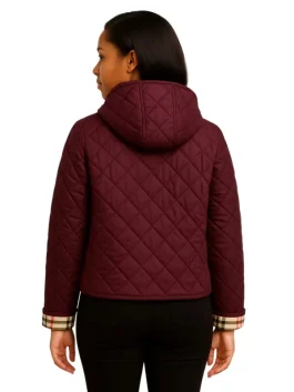 Reenie Green Tracker Quilted Hooded Jacket (Back)