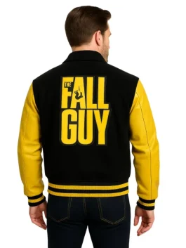 Ryan Gosling The Fall Guy Yellow Varsity Jacket (Back)
