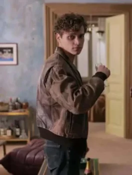 Saul Nanni Supersex S01 Young Rocco Brown Bomber Leather Jacket