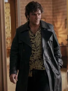 Tommaso Supersex S01 Black Leather Trench Coat