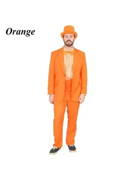 Orange suit dumb and dumber inspired by Lloyd’s iconic tuxedo, one of the most popular dumb and dumber costumes for adults.