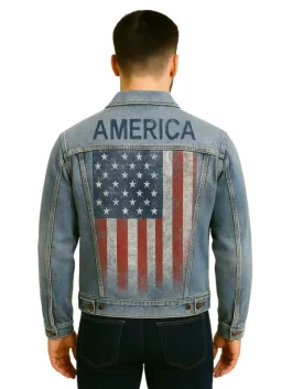American Flag Denim Jacket (Back)