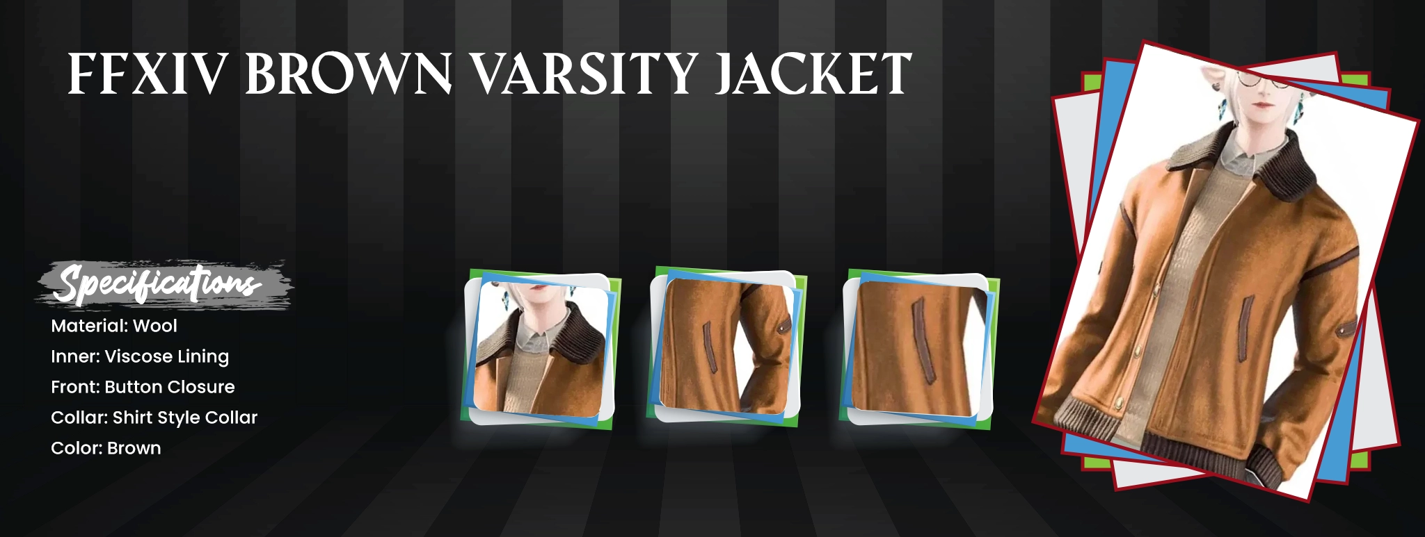 FFXIV Brown Varsity Jacket - America Jackets