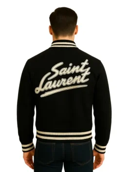 Signature Black Varsity Jacket (Back)