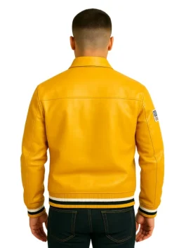 Studded Supreme Leather Varsity Jacket (Back)