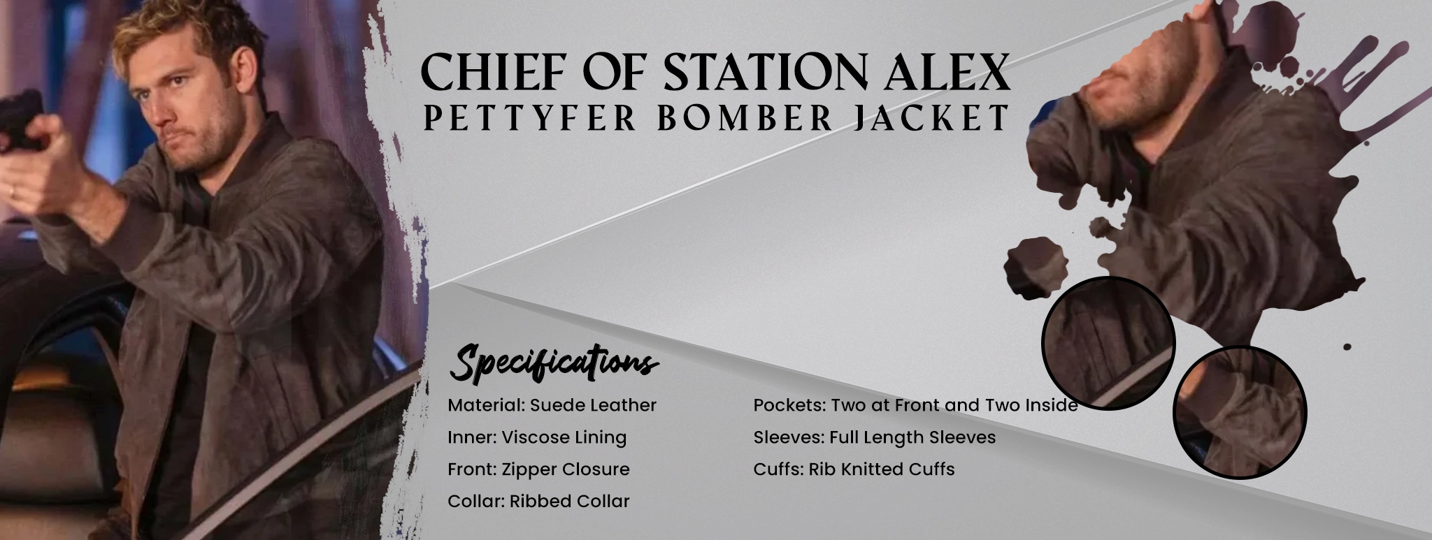Chief of Station Alex Pettyfer Bomber Jacket