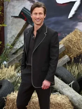 Glen Powell Black Suit