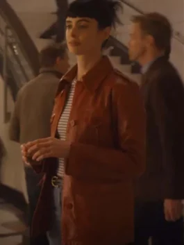 Krysten Ritter Brown Leather Jacket