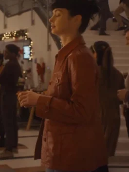 Krysten Ritter Orphan Black Echoes TV Show Brown Leather Jacket