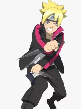 Comfortable Next Generation Jacket, Boruto Uzumaki attire, short black design.