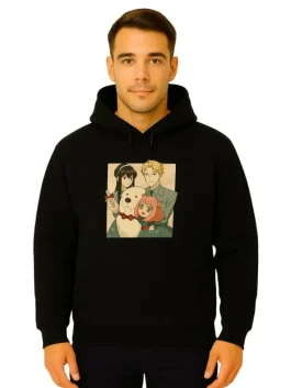 Spy X Family Hoodie front look black color