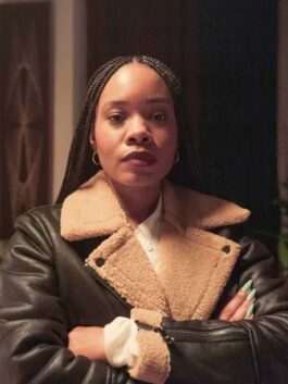 The Jetty Weruche Opia Leather Shearling Jacket