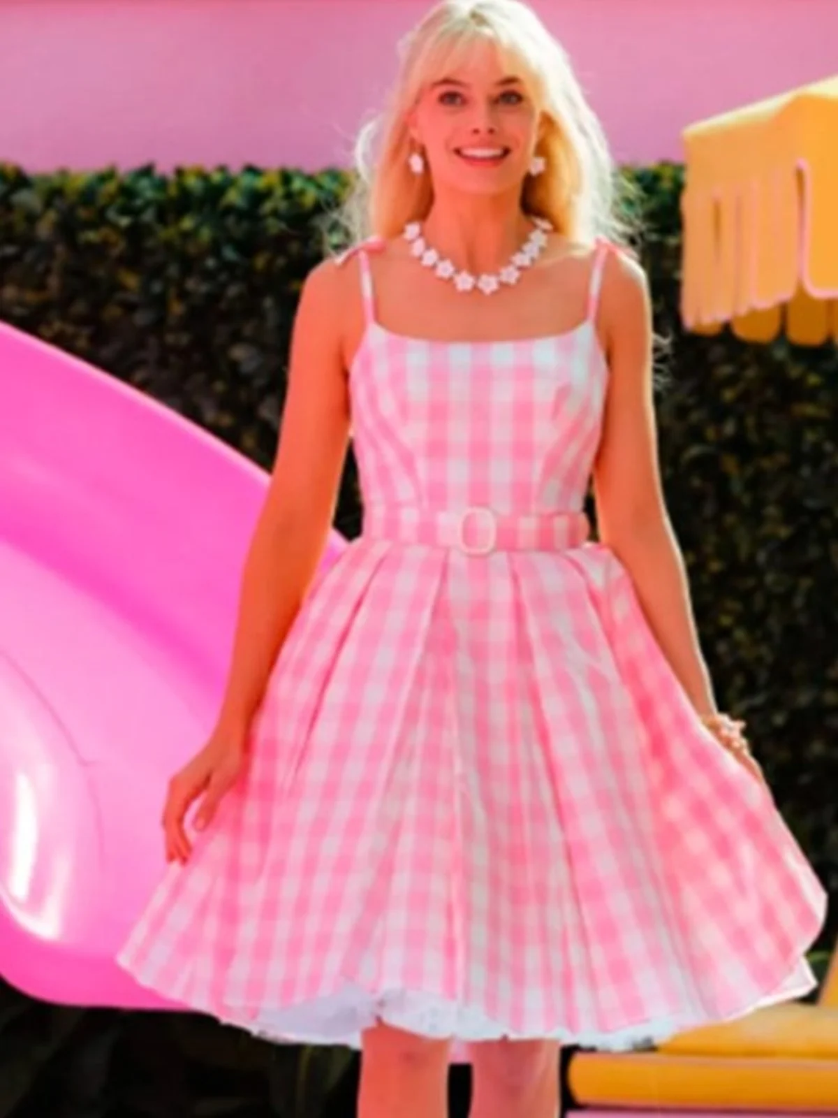 20% Off Margot Robbie Barbie Pink Gingham Dress – Shop Now