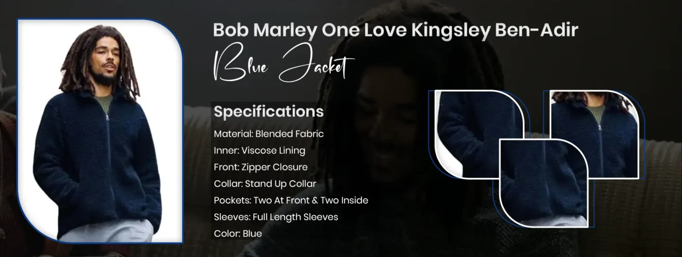 Bob Marley One Love Kingsley Ben-Adir Blue Jacket