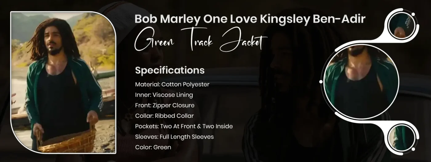 Bob Marley One Love Kingsley Ben-Adir Green Track Jacket