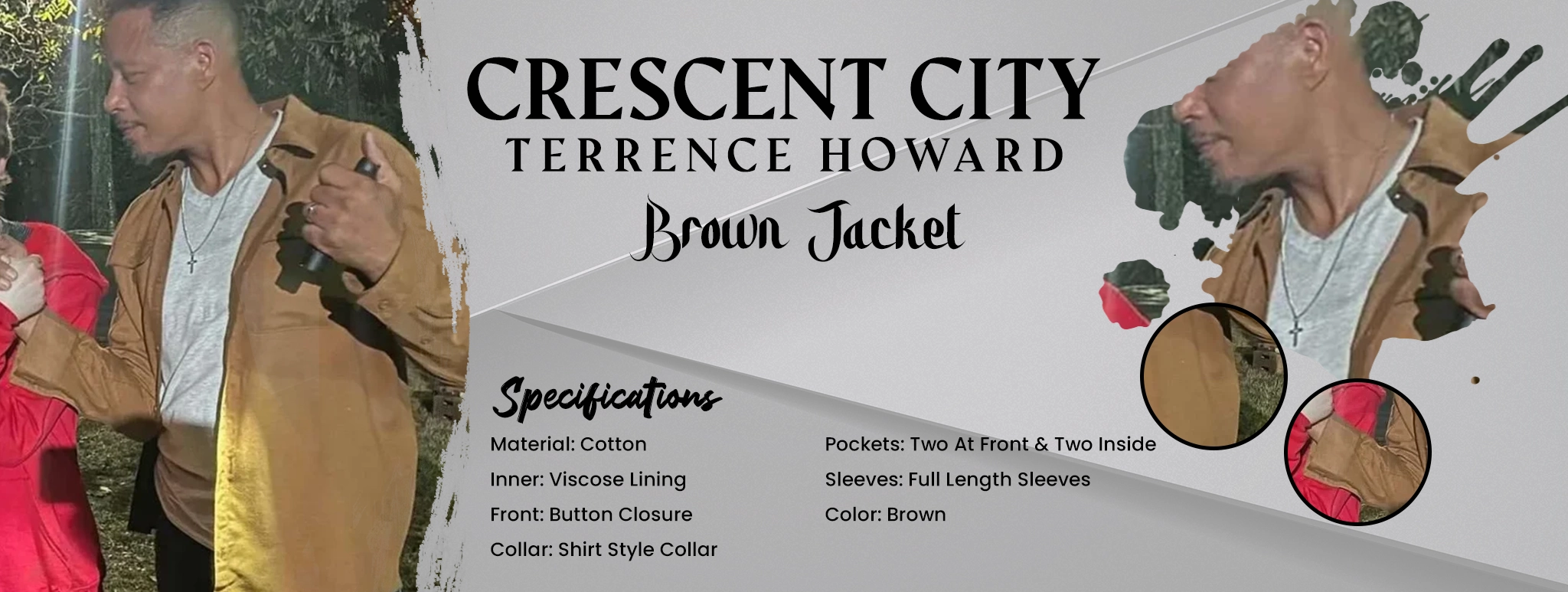 Crescent City Terrence Howard Brown Jacket