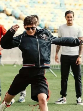 Emma Corrin Black Varsity Jacket