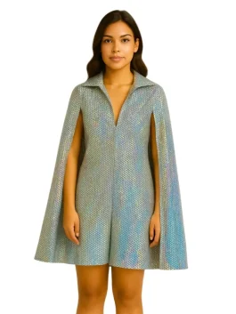 Holographic Sequin Cape
