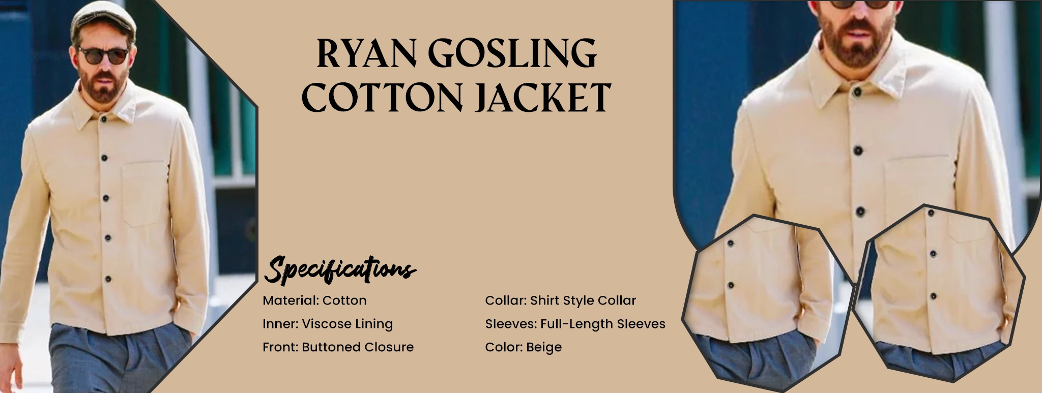 Ryan Gosling Cotton Jacket