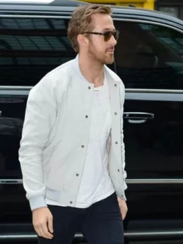 Ryan Gosling White Bomber Jacket