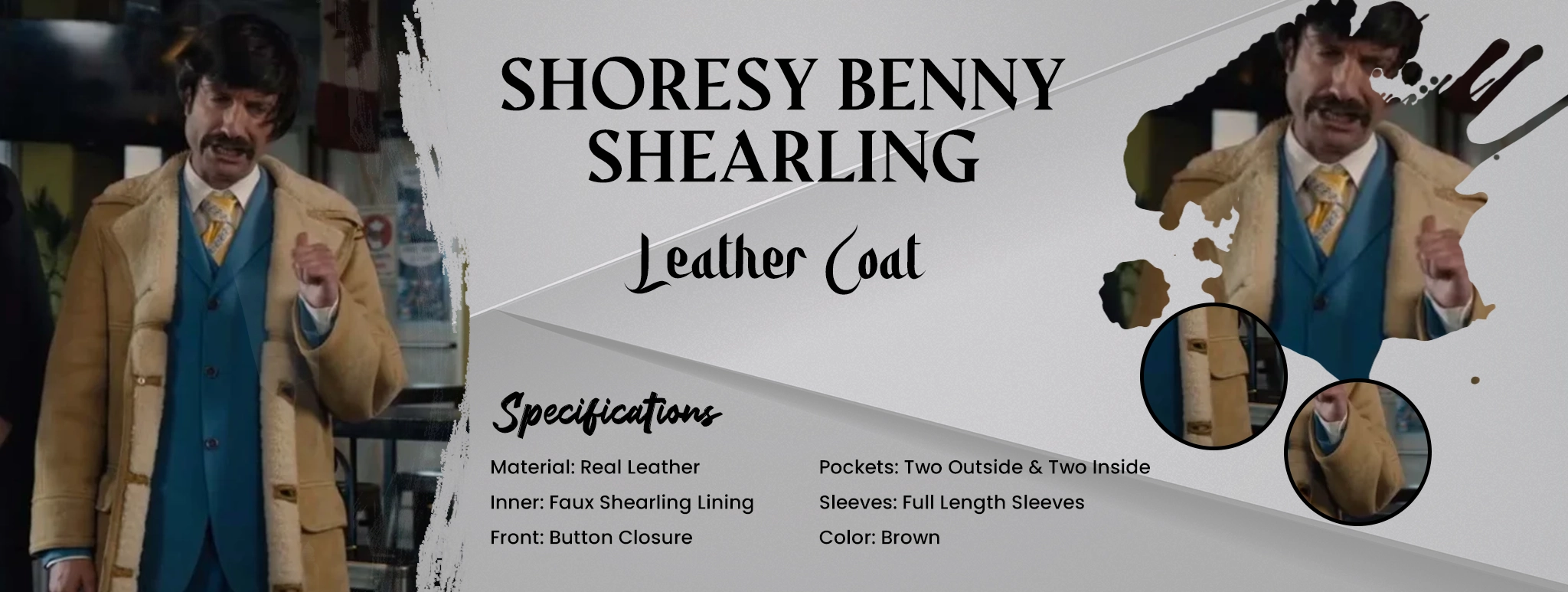 Shoresy Benny Shearling Leather Coat