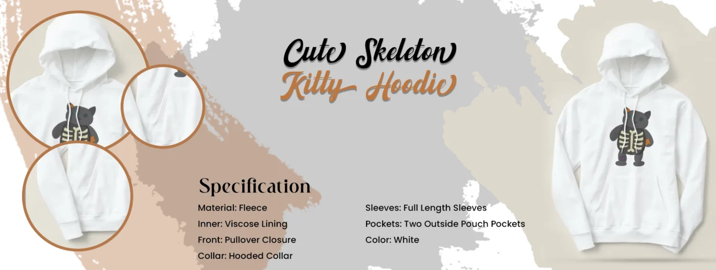 Cute Skeleton Kitty Hoodie