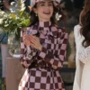 Emily in Paris Emily Cooper Checkered Trench Coat
