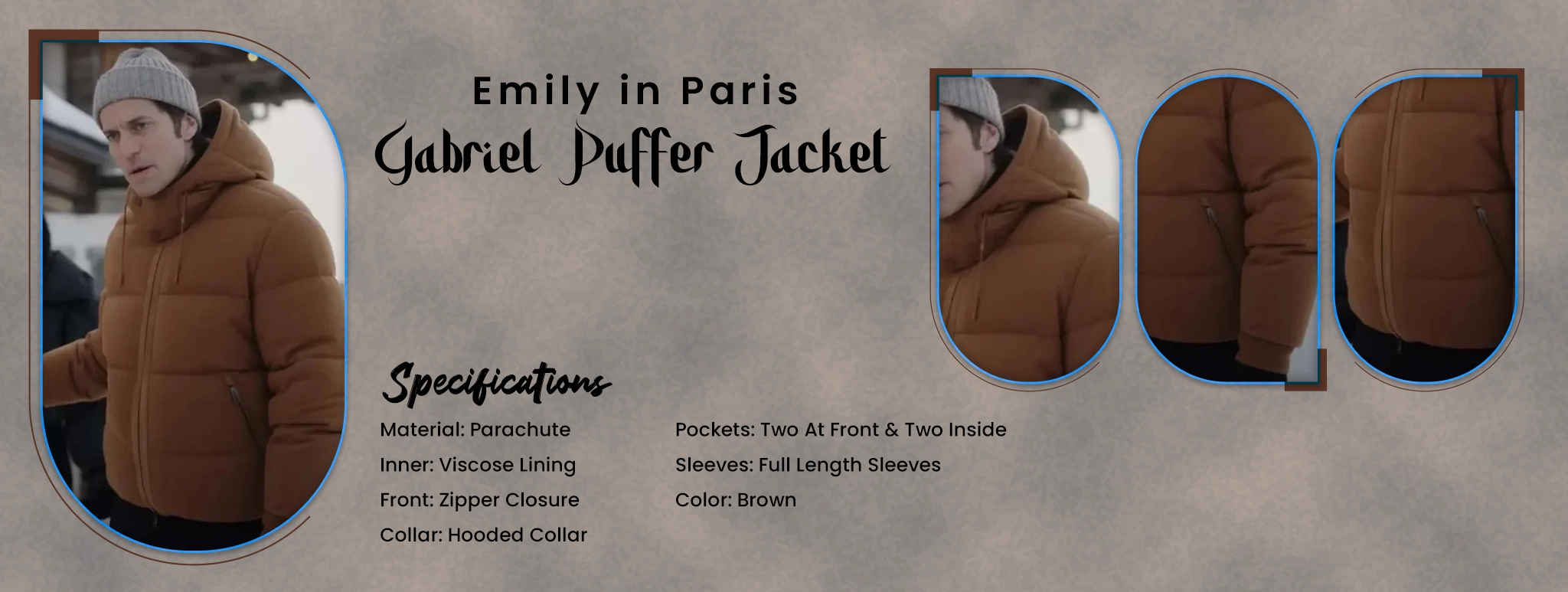 Emily in Paris Gabriel Puffer Jacket
