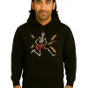 Halloween Skeleton Playing Guitar Hoodie