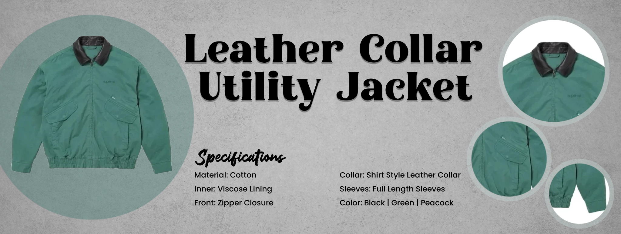 Leather Collar Utility Jacket
