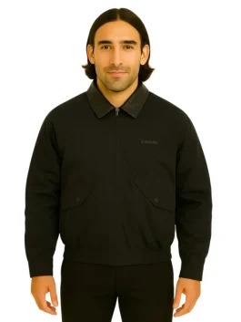Leather Collar Utility Jacket