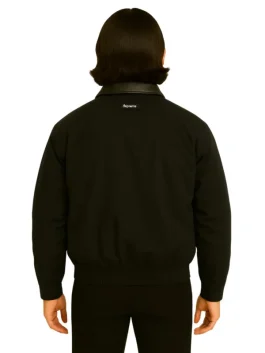 Leather Collar Utility Jacket (back)